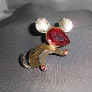 *RARE* Colored Rhinestone "Dodds" Signed Mouse